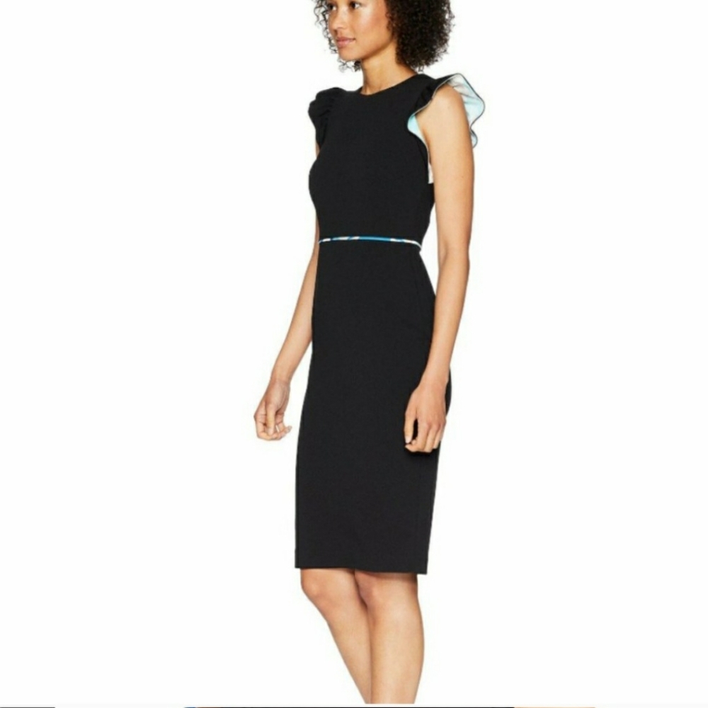 Calvin Klein Black Dress with Blue Accents